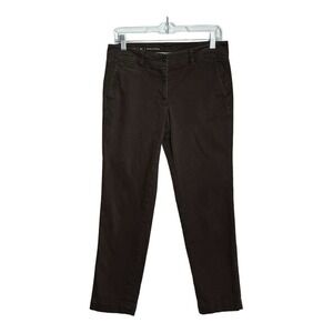 Talbots Womens Perfect Chino Pants Brown Size 4P Flat Front Casual Everyday